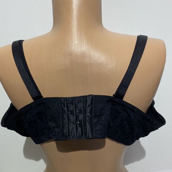 Torrid Women's Black Feel The Fit Lace Trim Underwire Push Up Bra Size 40DD - Picture 6 of 11